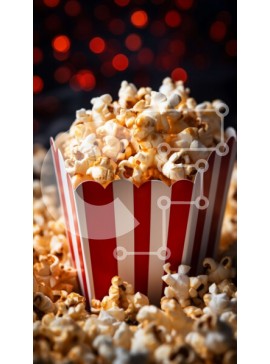 Intra Συλλεκτικό Ξύλινο Παζλ Plywood  4mm - Μπολ με ποπ κορν σε χάρτινη σακούλα σε σκούρο φόντο Σε Ξύλινο Κουτί - Διαστάσεις: 10x10 cm – 25 κομμάτια