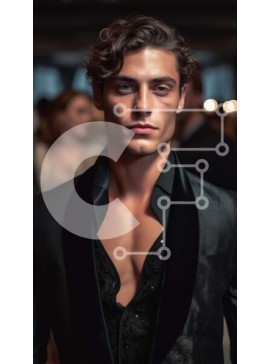 Intra Συλλεκτικό Ξύλινο Παζλ Plywood  4mm - Επίσημο πορτρέτο του σοβαρού άνδρα με μαύρο σμόκιν Σε Ξύλινο Κουτί - Διαστάσεις Puzzle: 10x10 cm – 25 κομμάτια