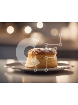 Σετ των 2 Intra Συλλεκτικό Ξύλινο Παζλ Plywood  4mm - Φρεσκοψημένο κέικ στο άσπρο πιάτο Σε Ξύλινο Κουτί - Διαστάσεις: 10x10 cm – 25 κομμάτια