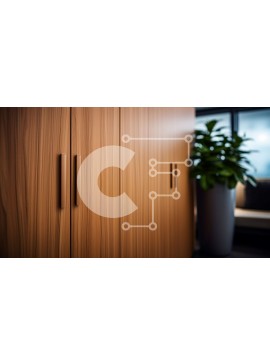 Intra Συλλεκτικό Ξύλινο Παζλ Plywood  4mm - Ξύλινο ντουλάπι με ανοιχτή πόρτα και φυτό σε γλάστρα Σε Ξύλινο Κουτί - Διαστάσεις Puzzle: 10x10 cm – 25 κομμάτια