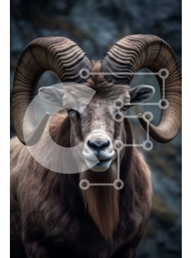 Σετ των 2 Intra Συλλεκτικό Ξύλινο Παζλ Plywood  4mm - Εντυπωσιακή εικόνα ενός μεγάλου καφέ κριού Σε Ξύλινο Κουτί - Διαστάσεις: 10x10 cm – 25 κομμάτια