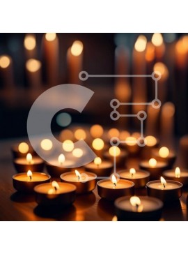 Intra Συλλεκτικό Ξύλινο Παζλ Plywood  4mm - Ζεστή ατμόσφαιρα με μια ομάδα αναμμένων κεριών Σε Ξύλινο Κουτί - Διαστάσεις Puzzle: 10x10 cm – 25 κομμάτια