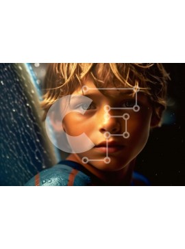 Intra Συλλεκτικό Ξύλινο Παζλ Plywood  4mm - Αποφασισμένο νεαρό αγόρι που στέκεται μπροστά από τον καταρράκτη Σε Ξύλινο Κουτί - Διαστάσεις: 10x10 cm – 25 κομμάτια