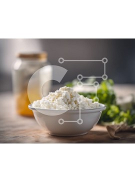 Σετ των 2 Intra Συλλεκτικό Ξύλινο Παζλ Plywood  4mm - Φρέσκο ​​τυρί σε λευκό μπολ με πρασινάδα Σε Ξύλινο Κουτί - Διαστάσεις: 10x10 cm – 25 κομμάτια