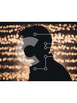 Intra Συλλεκτικό Ξύλινο Παζλ Plywood  4mm - Σιλουέτα ενός άνδρα που στέκεται μπροστά από το φωτισμένο φόντο Σε Ξύλινο Κουτί - Διαστάσεις Puzzle: 10x10 cm – 25 κομμάτια