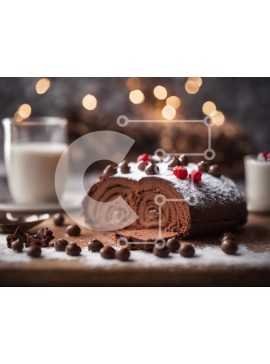 Σετ των 2 Intra Συλλεκτικό Ξύλινο Παζλ Plywood  4mm - Τούρτα Bundt σοκολάτας με κόκκινο και λευκό γλάσο Σε Ξύλινο Κουτί - Διαστάσεις: 10x10 cm – 25 κομμάτια