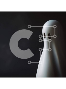 Intra Συλλεκτικό Ξύλινο Παζλ Plywood  4mm - Άσπρο ειδώλιο φάντασμα σε μαύρο φόντο Σε Ξύλινο Κουτί - Διαστάσεις Puzzle: 10x10 cm – 25 κομμάτια