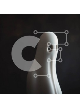 Intra Συλλεκτικό Ξύλινο Παζλ Plywood  4mm - Λευκό ειδώλιο σαν φάντασμα σε σκούρο φόντο Σε Ξύλινο Κουτί - Διαστάσεις Puzzle: 10x10 cm – 25 κομμάτια