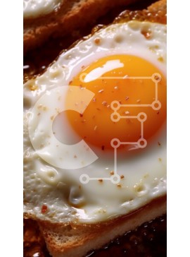 Intra Συλλεκτικό Ξύλινο Παζλ Plywood  4mm - Απολαυστική εικόνα του τοστ με τηγανητό αυγό στην κορυφή Σε Ξύλινο Κουτί - Διαστάσεις: 10x10 cm – 25 κομμάτια