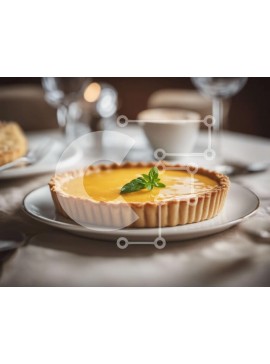 Σετ των 2 Intra Συλλεκτικό Ξύλινο Παζλ Plywood  4mm - Πορτοκαλί Τάρτα σε λευκό πιάτο με φύλλο μέντας Σε Ξύλινο Κουτί - Διαστάσεις: 10x10 cm – 25 κομμάτια