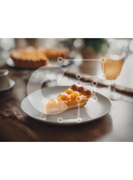 Σετ των 2 Intra Συλλεκτικό Ξύλινο Παζλ Plywood  4mm - Φέτα πορτοκαλόπιτας σε λευκό πιάτο Σε Ξύλινο Κουτί - Διαστάσεις: 10x10 cm – 25 κομμάτια