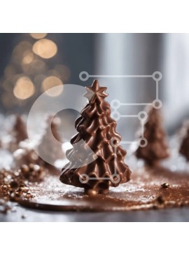 Σετ των 2 Intra Συλλεκτικό Ξύλινο Παζλ Plywood  4mm - Νόστιμο σοκολατένιο στολίδι Χριστουγεννιάτικου Δέντρου Σε Ξύλινο Κουτί - Διαστάσεις: 10x10 cm – 25 κομμάτια