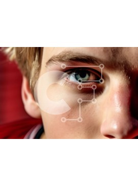 Intra Συλλεκτικό Ξύλινο Παζλ Plywood  4mm - Κοντινό πλάνο πορτρέτο ενός νεαρού ατόμου Σε Ξύλινο Κουτί - Διαστάσεις Puzzle: 10x10 cm – 25 κομμάτια