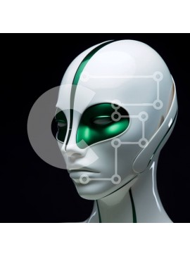 Σετ των 2 Intra Συλλεκτικό Ξύλινο Παζλ Plywood  4mm - Κομψό μανεκέν με λευκό πρόσωπο και πράσινα μάτια Σε Ξύλινο Κουτί - Διαστάσεις: 10x10 cm – 25 κομμάτια