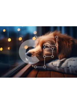 Σετ των 2 Intra Συλλεκτικό Ξύλινο Παζλ Plywood  4mm - Αξιολάτρευτη εικόνα ενός σκύλου που κοιτάζει έξω από ένα παράθυρο Σε Ξύλινο Κουτί - Διαστάσεις: 10x10 cm – 25 κομμάτια