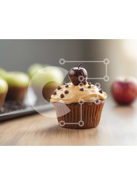 Σετ των 2 Intra Συλλεκτικό Ξύλινο Παζλ Plywood  4mm - Cupcake με παγωμένο σοκολάτα και κάλυμμα μήλου Σε Ξύλινο Κουτί - Διαστάσεις: 10x10 cm – 25 κομμάτια