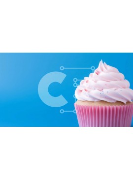 Σετ των 2 Intra Συλλεκτικό Ξύλινο Παζλ Plywood  4mm - Ροζ Cupcake με Swirled White Frosting Σε Ξύλινο Κουτί - Διαστάσεις: 10x10 cm – 25 κομμάτια