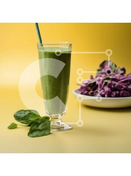 Σετ των 2 Intra Συλλεκτικό Ξύλινο Παζλ Plywood  4mm - Πράσινο Smoothie σε ποτήρι με άχυρο σε κίτρινη επιφάνεια Σε Ξύλινο Κουτί - Διαστάσεις: 10x10 cm – 25 κομμάτια