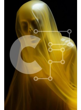 Intra Συλλεκτικό Ξύλινο Παζλ Plywood  4mm - Φιγούρα ντυμένη με κίτρινο χρώμα που ποζάρει μπροστά σε μαύρο φόντο Σε Ξύλινο Κουτί - Διαστάσεις Puzzle: 10x10 cm – 25 κομμάτια