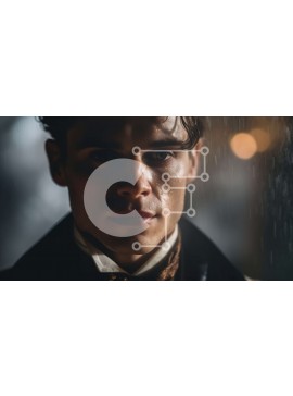 Intra Συλλεκτικό Ξύλινο Παζλ Plywood  4mm - Σοβαρός άνδρας με μαύρο κοστούμι που στέκεται στη βροχή - Φωτογραφία Αρχείου Σε Ξύλινο Κουτί - Διαστάσεις Puzzle: 10x10 cm – 25 κομμάτια