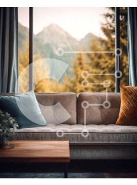 Intra Συλλεκτικό Ξύλινο Παζλ Plywood  4mm - Άνετο σαλόνι με θέα στο βουνό Σε Ξύλινο Κουτί - Διαστάσεις Puzzle: 10x10 cm – 25 κομμάτια