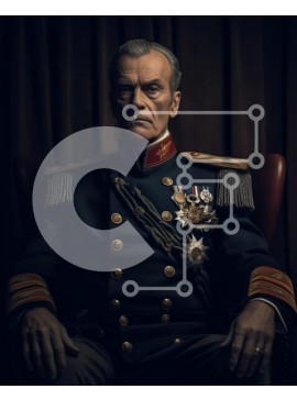 Intra Συλλεκτικό Ξύλινο Παζλ Plywood  4mm - Πορτρέτο ενός σοβαρού στρατιωτικού με ένα μετάλλιο στο στήθος του Σε Ξύλινο Κουτί - Διαστάσεις Puzzle: 10x10 cm – 25 κομμάτια