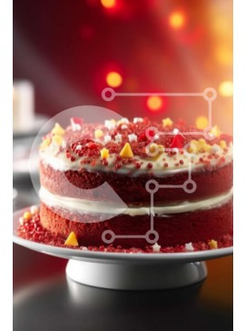 Σετ των 2 Intra Συλλεκτικό Ξύλινο Παζλ Plywood  4mm - Κέικ Red Velvet με White Frosting και Sprinkles Σε Ξύλινο Κουτί - Διαστάσεις: 10x10 cm – 25 κομμάτια