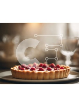 Σετ των 2 Intra Συλλεκτικό Ξύλινο Παζλ Plywood  4mm - Νόστιμη πίτα βατόμουρου σε λευκό πιάτο Σε Ξύλινο Κουτί - Διαστάσεις: 10x10 cm – 25 κομμάτια