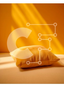 Intra Συλλεκτικό Ξύλινο Παζλ Plywood  4mm - Φωτεινό και φιλόξενο κίτρινο μαξιλάρι σε ένα κρεβάτι με φως του ήλιου Σε Ξύλινο Κουτί - Διαστάσεις Puzzle: 10x10 cm – 25 κομμάτια