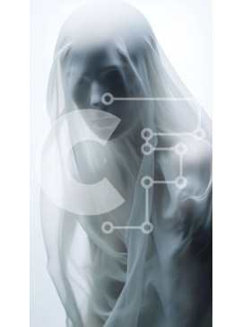 Intra Συλλεκτικό Ξύλινο Παζλ Plywood  4mm - Λευκή γυναίκα με ρέοντα λευκά μαλλιά και πέπλο Σε Ξύλινο Κουτί - Διαστάσεις Puzzle: 10x10 cm – 25 κομμάτια