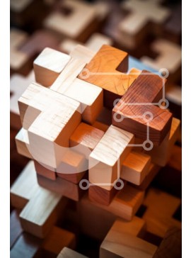 Intra Συλλεκτικό Ξύλινο Παζλ Plywood  4mm - Στοιβαγμένα ξύλινα κομμάτια παζλ Σε Ξύλινο Κουτί - Διαστάσεις Puzzle: 10x10 cm – 25 κομμάτια