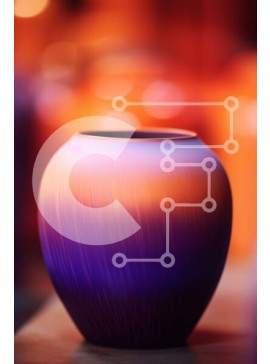 Intra Συλλεκτικό Ξύλινο Παζλ Plywood  4mm - Μωβ βάζο στο τραπέζι με πολύχρωμα βάζα Σε Ξύλινο Κουτί - Διαστάσεις Puzzle: 10x10 cm – 25 κομμάτια