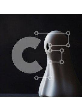 Intra Συλλεκτικό Ξύλινο Παζλ Plywood  4mm - Λευκό ειδώλιο φάντασμα στο τραπέζι Σε Ξύλινο Κουτί - Διαστάσεις Puzzle: 10x10 cm – 25 κομμάτια