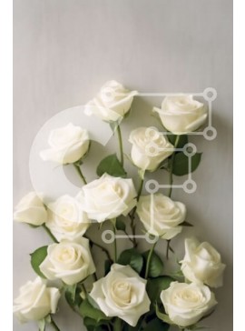 Σετ των 2 Intra Συλλεκτικό Ξύλινο Παζλ Plywood  4mm - Εκπληκτική εικόνα λευκών τριαντάφυλλων σε ρουστίκ ξύλινο τραπέζι Σε Ξύλινο Κουτί - Διαστάσεις: 10x10 cm – 25 κομμάτια