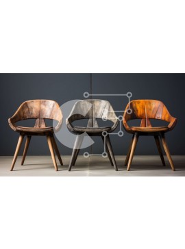 Intra Συλλεκτικό Ξύλινο Παζλ Plywood  4mm - Μοντέρνες Ξύλινες Καρέκλες σε Μινιμαλιστικό Σχέδιο Σε Ξύλινο Κουτί - Διαστάσεις Puzzle: 10x10 cm – 25 κομμάτια