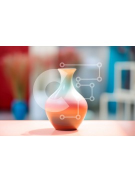 Intra Συλλεκτικό Ξύλινο Παζλ Plywood  4mm - Πολύχρωμο βάζο στο τραπέζι με φυτά και λουλούδια σε γλάστρες Σε Ξύλινο Κουτί - Διαστάσεις Puzzle: 10x10 cm – 25 κομμάτια