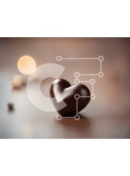 Σετ των 2 Intra Συλλεκτικό Ξύλινο Παζλ Plywood  4mm - Μπάρα σοκολάτας σε σχήμα καρδιάς σε σκούρο καφέ τραπέζι Σε Ξύλινο Κουτί - Διαστάσεις: 10x10 cm – 25 κομμάτια