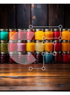 Σετ των 2 Intra Συλλεκτικό Ξύλινο Παζλ Plywood  4mm - Ζωντανές και νόστιμες μαρμελάδες και ζελέ σε βάζα Mason Σε Ξύλινο Κουτί - Διαστάσεις: 10x10 cm – 25 κομμάτια