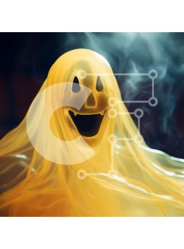 Intra Συλλεκτικό Ξύλινο Παζλ Plywood  4mm - Στολή φάντασμα που επιπλέει στον αέρα με τον καπνό Σε Ξύλινο Κουτί - Διαστάσεις Puzzle: 10x10 cm – 25 κομμάτια