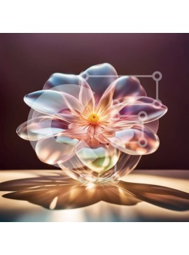 Intra Συλλεκτικό Ξύλινο Παζλ Plywood  4mm - Όμορφη εικόνα ενός ευαίσθητου ροζ λουλουδιού σε ένα γυάλινο βάζο Σε Ξύλινο Κουτί - Διαστάσεις: 10x10 cm – 25 κομμάτια