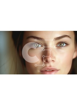 Intra Συλλεκτικό Ξύλινο Παζλ Plywood  4mm - Σοβαρή γυναίκα που κοιτάζει απευθείας την κάμερα με μακριά καστανά μαλλιά και καστανά μάτια Σε Ξύλινο Κουτί - Διαστάσεις Puzzle: 10x10 cm – 25 κομμάτια