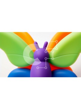 Intra Συλλεκτικό Ξύλινο Παζλ Plywood  4mm - Πολύχρωμο παιχνίδι πεταλούδα σε πολύχρωμα μπαλόνια Σε Ξύλινο Κουτί - Διαστάσεις Puzzle: 10x10 cm – 25 κομμάτια