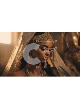 Σετ των 2 Intra Συλλεκτικό Ξύλινο Παζλ Plywood  4mm - Εκπληκτική γυναίκα με χρυσό κάλυμμα και πέπλο Σε Ξύλινο Κουτί - Διαστάσεις: 10x10 cm – 25 κομμάτια