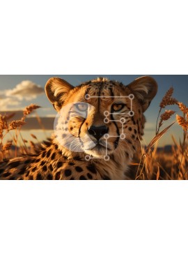 Σετ των 2 Intra Συλλεκτικό Ξύλινο Παζλ Plywood  4mm - Golden Brown Cheetah στη Σαβάνα Σε Ξύλινο Κουτί - Διαστάσεις: 10x10 cm – 25 κομμάτια