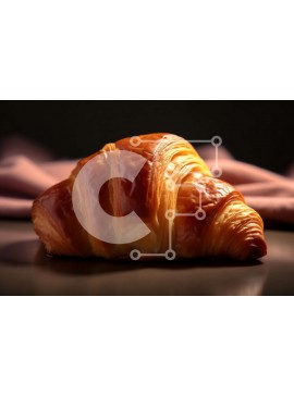 Σετ των 2 Intra Συλλεκτικό Ξύλινο Παζλ Plywood  4mm - Νόστιμο κρουασάν σε ξύλινο τραπέζι Σε Ξύλινο Κουτί - Διαστάσεις: 10x10 cm – 25 κομμάτια