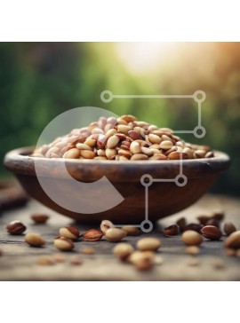 Σετ των 2 Intra Συλλεκτικό Ξύλινο Παζλ Plywood  4mm - Μπολ με ωμά αμύγδαλα σε ξύλινο τραπέζι Σε Ξύλινο Κουτί - Διαστάσεις: 10x10 cm – 25 κομμάτια