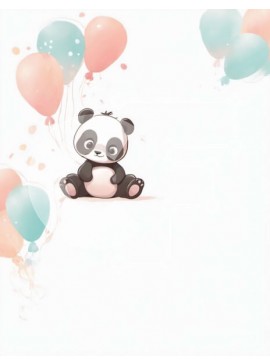 Σετ των 2 Intra Συλλεκτικό Ξύλινο Παζλ Plywood  4mm - Κινούμενα σχέδια Panda Bear με μπαλόνια Σε Ξύλινο Κουτί - Διαστάσεις: 10x10 cm – 25 κομμάτια