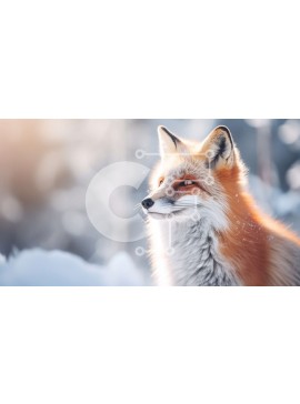 Intra Συλλεκτικό Ξύλινο Παζλ Plywood  4mm - Κόκκινη αλεπού στο χιόνι Σε Ξύλινο Κουτί - Διαστάσεις: 10x10 cm – 25 κομμάτια