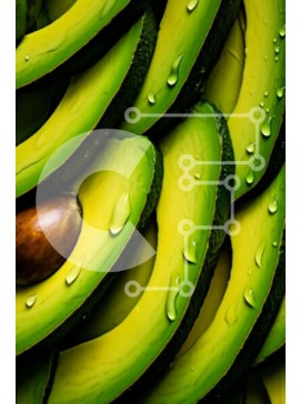 Σετ των 2 Intra Συλλεκτικό Ξύλινο Παζλ Plywood  4mm - Κοντινό πλάνο από φρέσκες φέτες αβοκάντο Σε Ξύλινο Κουτί - Διαστάσεις: 10x10 cm – 25 κομμάτια