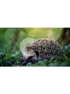 Intra Συλλεκτικό Ξύλινο Παζλ Plywood  4mm - Χαριτωμένος σκαντζόχοιρος που κάθεται στο γρασίδι Σε Ξύλινο Κουτί - Διαστάσεις: 10x10 cm – 25 κομμάτια